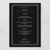Zwart En Wit Elegant Trouwmenu Menu (Voorkant)