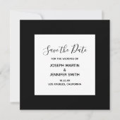 Zwart en Wit Elegante Calligrafie Bewaar de Datum Save The Date (Voorkant)