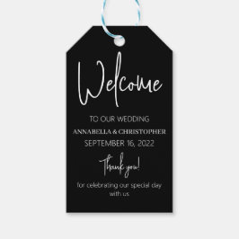 Zwart en wit Elegante eenvoudige minimalistische Cadeaulabel