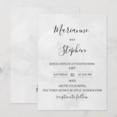 Zwart en wit Elegante Minimalistische Uitnodiging (Voorkant / Achterkant)