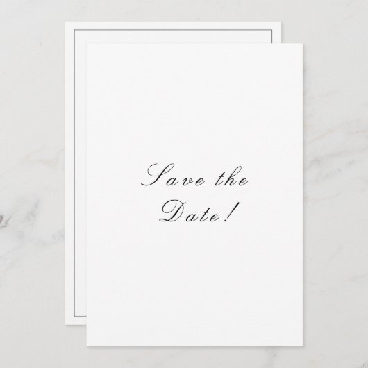 Zwart en wit elegante script QR-code Save The Date (Voorkant / Achterkant)