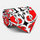 Zwart en Wit Empire Tribal Design Stropdas (Opgerold)