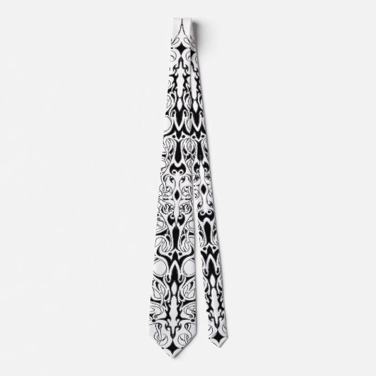 Zwart en Wit Empire Tribal Design Stropdas (Voorkant)