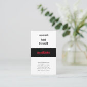 Zwart en wit en rood visitekaartje (Staand voorkant)