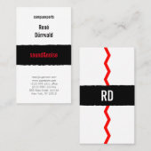 Zwart en wit en rood visitekaartje (Voorkant / Achterkant)