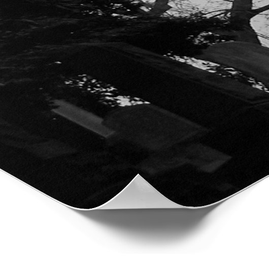 Zwart en wit engel beeld poster (Hoek)