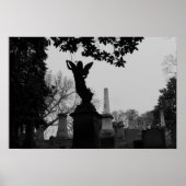 Zwart en wit engel beeld poster (Voorkant)
