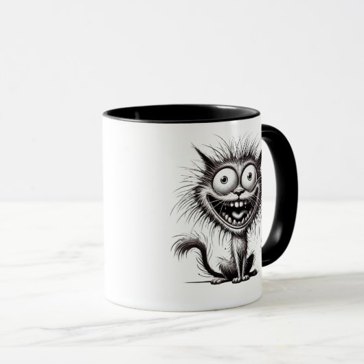 Zwart en wit, Excentrisch. Mok (Voorkant rechts)