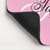 Zwart en wit fancy monogram roze muismat (Hoek)