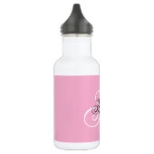 Zwart en wit fancy monogram roze waterfles  (Links)