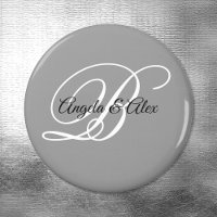 Zwart en wit fancy script monogram grijs