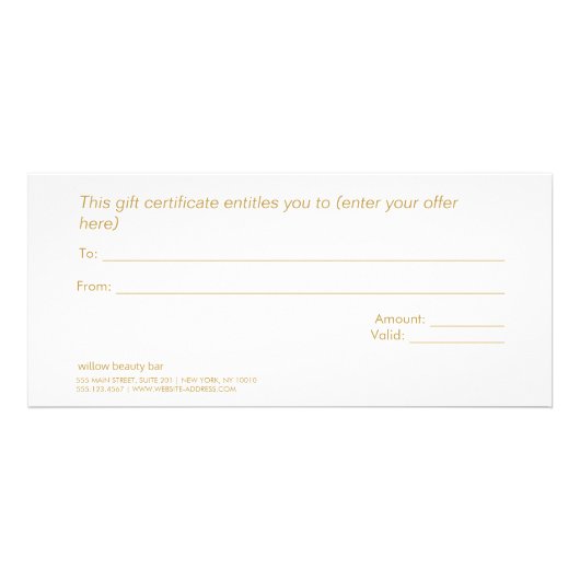 Zwart en wit filiaal Cadeaucertificaat Reclamekaart (Achterkant)