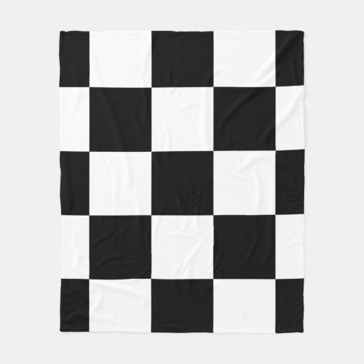 Zwart en wit fleece deken (Voorkant)