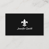 Zwart en wit Fleur de Lis Visitekaartje (Voorkant)