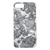 Zwart en wit Floral ontwerp Case-Mate iPhone Case (Achterkant)