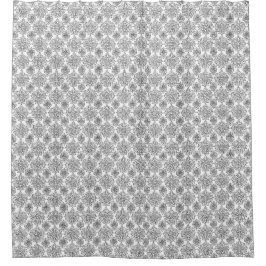 Zwart en wit Floral ontwerp Douchegordijn