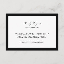 Zwart en Wit Formeel Huwelijkswebsite RSVP Kaartje
