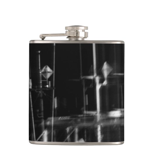 zwart en wit foto abstract heupfles (Voorkant)