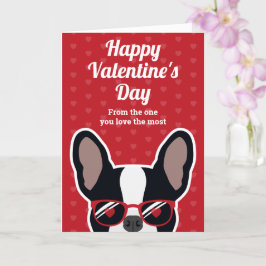 Zwart en wit Franse Bulldog Valentijnsdag Kaart