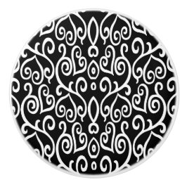 Zwart en wit gebarsten keramische knop