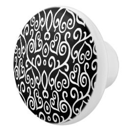 Zwart en wit gebarsten keramische knop