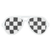 Zwart en wit gebarsten patroon aviator zonnebril (Voorkant)