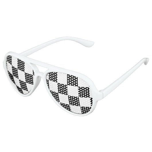 Zwart en wit gebarsten patroon aviator zonnebril (Gekanteld)