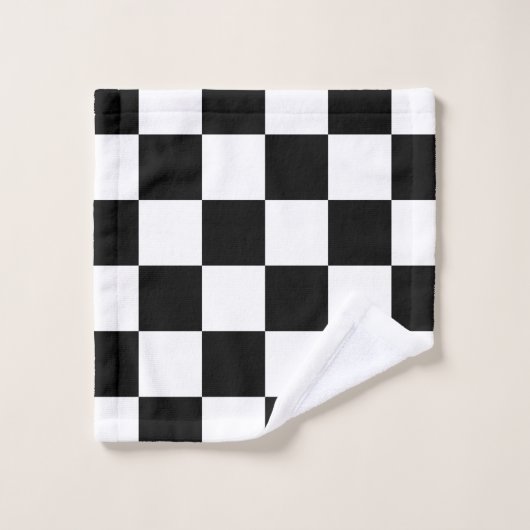 Zwart en wit gebarsten patroon bad handdoek (Wasdoekje)