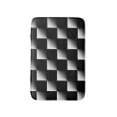Zwart en wit gebarsten patroon badmat (Voorkant Verticaal)