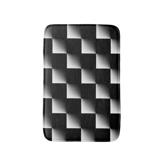Zwart en wit gebarsten patroon badmat (Voorkant Verticaal)