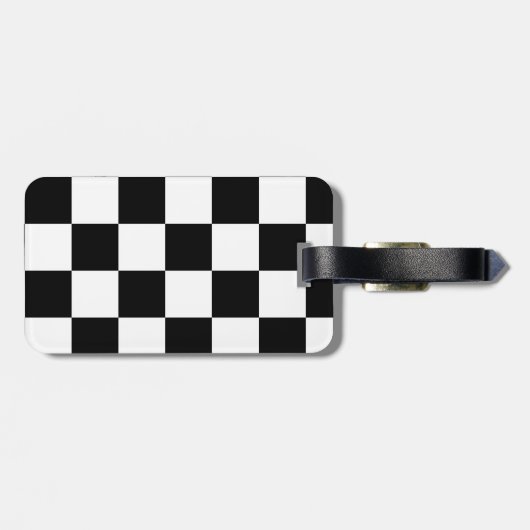 Zwart en wit gebarsten patroon bagagelabel (Achterkant horizontaal)