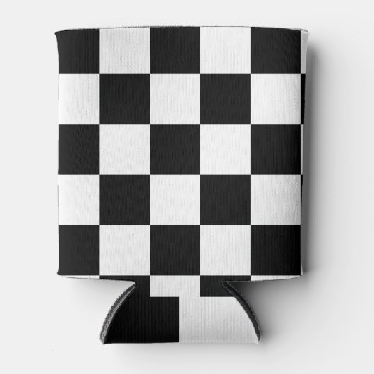 Zwart en wit gebarsten patroon blikjeskoeler (Voorkant)