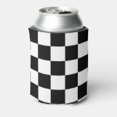 Zwart en wit gebarsten patroon blikjeskoeler (Blikje Achterkant)