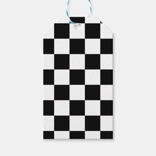 Zwart en wit gebarsten patroon cadeaulabel (Voorkant)