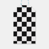 Zwart en wit gebarsten patroon cadeaulabel (Achterkant)