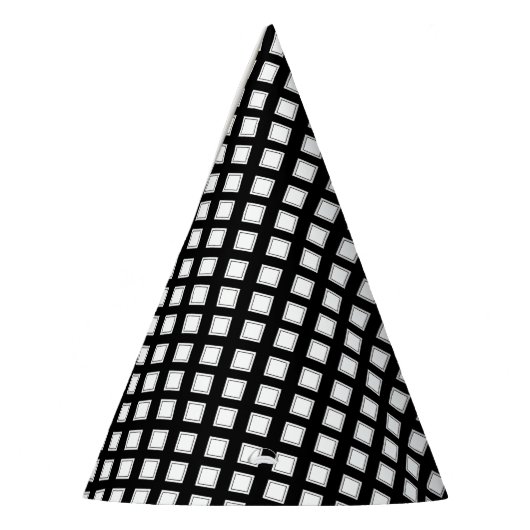 Zwart en wit gebarsten patroon feesthoedjes (Links)