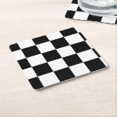 Zwart en wit gebarsten patroon kartonnen onderzetters (Schuin)