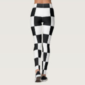Zwart en wit gebarsten patroon leggings (Achterkant)