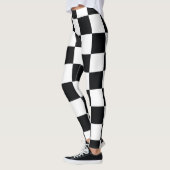 Zwart en wit gebarsten patroon leggings (Links)