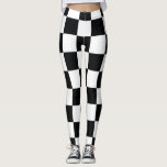 Zwart en wit gebarsten patroon leggings<br><div class="desc">Leggings zwart-wit gebarsten patroonpatroon</div>