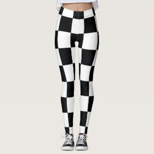 Zwart en wit gebarsten patroon leggings