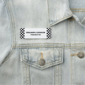 Zwart en wit gebarsten patroon naamplaatje (In situ)