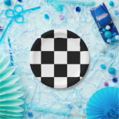 Zwart en wit gebarsten patroon papieren bordje (Feest)