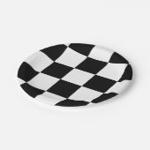 Zwart en wit gebarsten patroon papieren bordje (Gekanteld)
