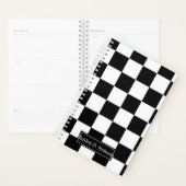 Zwart en wit gebarsten patroon planner (Display)