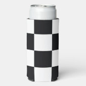 Zwart en wit gebarsten patroon seltzer blikjeskoeler (Seltzer Achterkant)