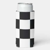 Zwart en wit gebarsten patroon seltzer blikjeskoeler (Seltzer Voorkant)