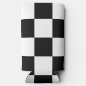 Zwart en wit gebarsten patroon seltzer blikjeskoeler (Achterkant)