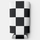 Zwart en wit gebarsten patroon seltzer blikjeskoeler (Voorkant)