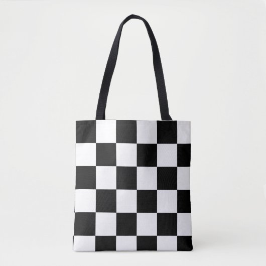 Zwart en wit gebarsten patroon tote bag (Voorkant)